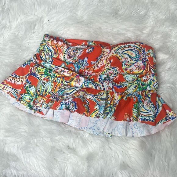 NWT Lauren Ralph Lauren MULTI PAISLEY Ruffle Skirted Hipster Bikini Swim Bottom - Picture 4 of 6